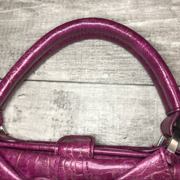 Jessica Simpson Retro Structured Textured Clasp Purse Dark Pink FLAWS Y2K - Picture 4 of 16